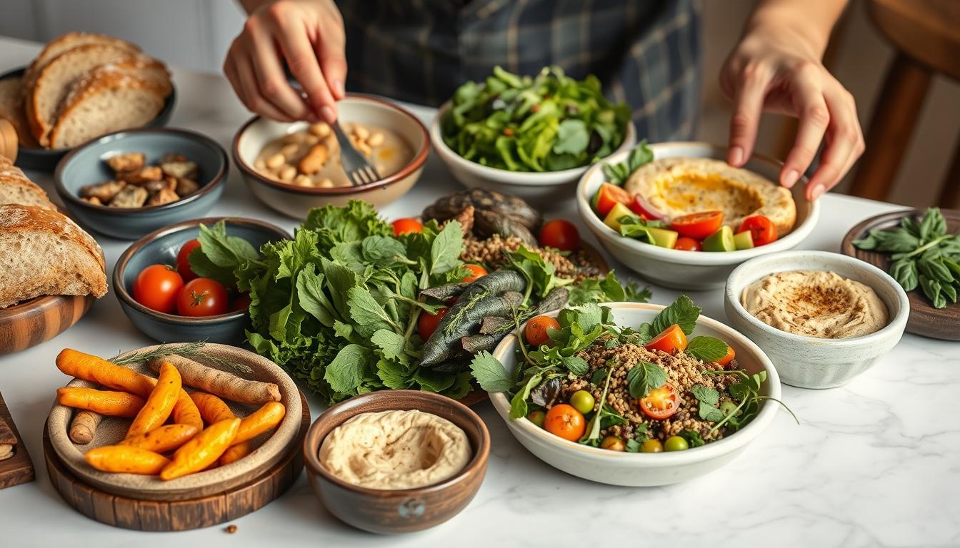 Seasonal meal prepared in a home kitchen